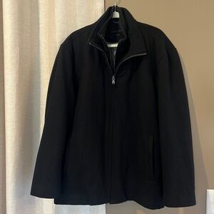 Calvin Klein Men's Wool Blend Coat, Double Zip, Quilted Lined, Size XL